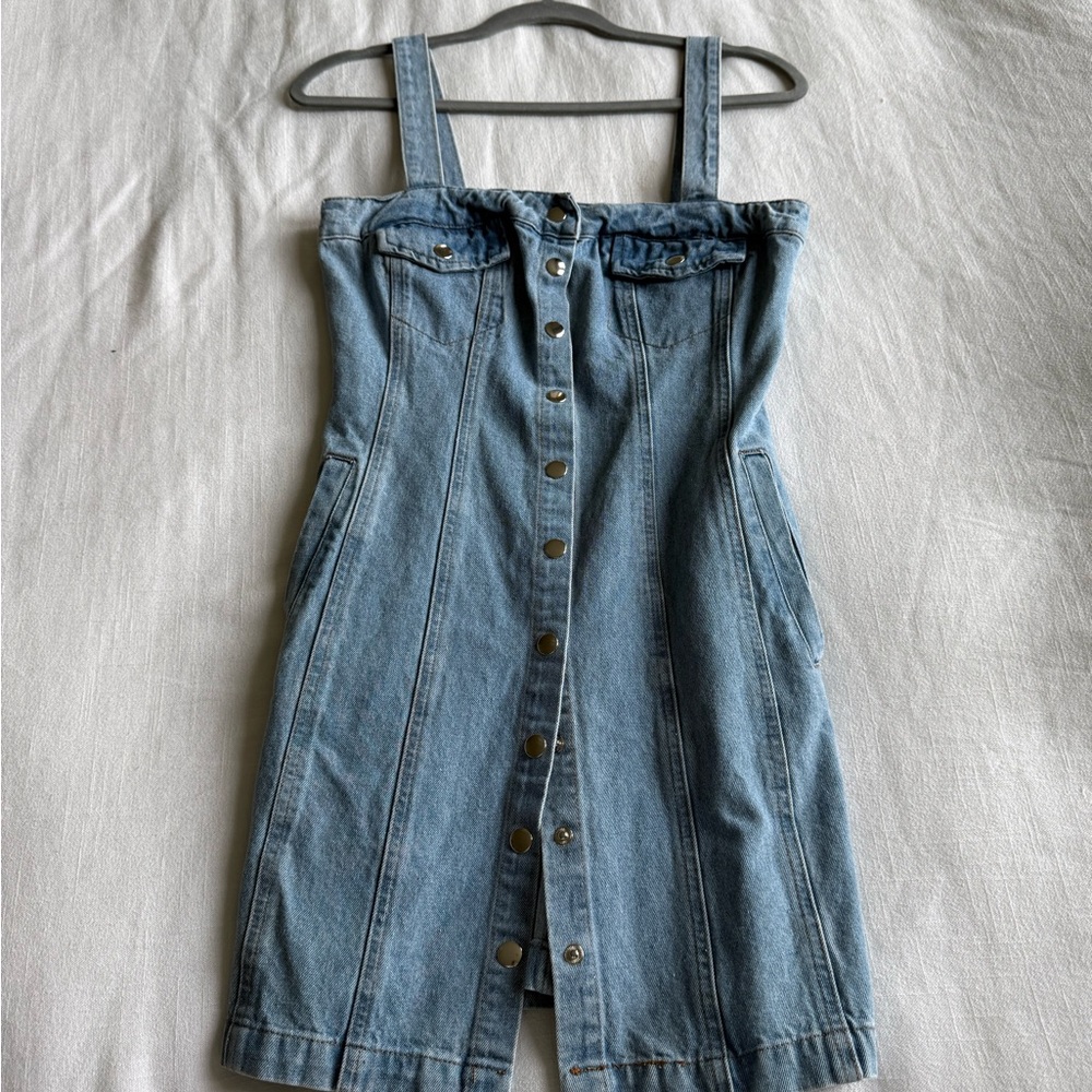 BDG Denim Button-Front Sundress in Light Blue - Picture 4 of 5
